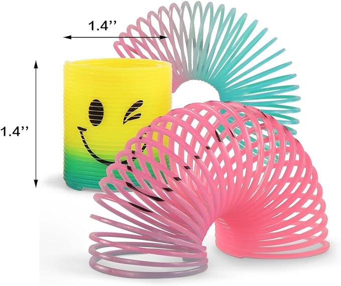 24 Pack Spring Rainbow Magic Fidget Stress Coil Mini Springs Bulk Toys for Party Favor Carnival Prize Birthday Goodie Bag Stuffers for Kids Boys Girls… (24)