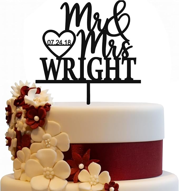 Wedding Cake Toppers - Custom Bride & Groom Design for Your Special Day - Mr & Mrs Cake Topper Brings a Special Touch to Weddings & Anniversaries- Make Your Celebration Unforgettable with Cake Toppers