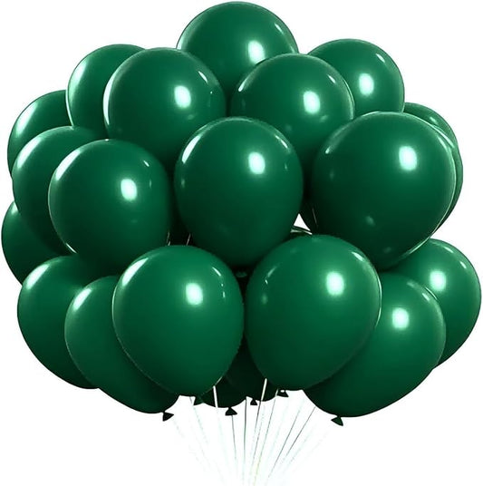 Green Balloons 100 Pack, 12 Inch Latex Helium Dark Green Balloons Garland for Elegant Birthday Wedding Baby Shower Graduation Arch Party Decorations
