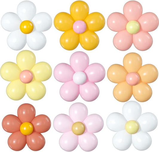 16 Set Daisy Flower Balloons DIY Kit,Boho Daisy Balloons Party Decorations for Birthday Baby Shower Wedding Anniversary Groovy Fairy Retro Hippie Theme Decor