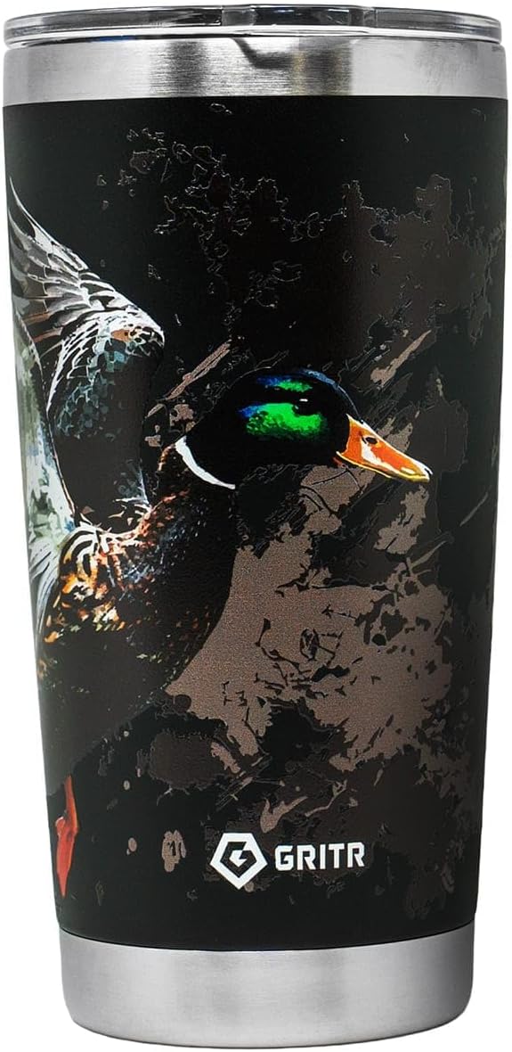 GRITR Stainless Steel Tumbler – 20oz/30oz, Insulated & Leakproof, Hot or Cold Drinks Anywhere, Travel Tumbler with Straw and Lids for Coffee, Water & Smoothies
