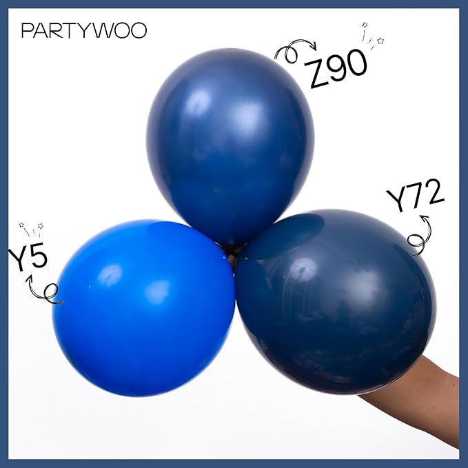 PartyWoo Navy Blue Balloons 100 pcs Pearl Navy Balloons Different Sizes Pack of 36 18 12 10 5 Inch Dark Blue Balloon Arch Kit Balloon Garland for Graduation New Year Wedding Party Decorations Blue-Z90