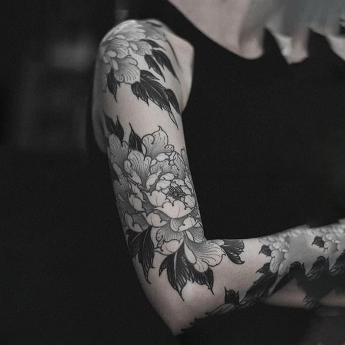 Temporary Tattoo Sleeves for Women Realistic Neck Long Lasting Temp Fake Tattoo (Temporary Tattoos Sticker 43)