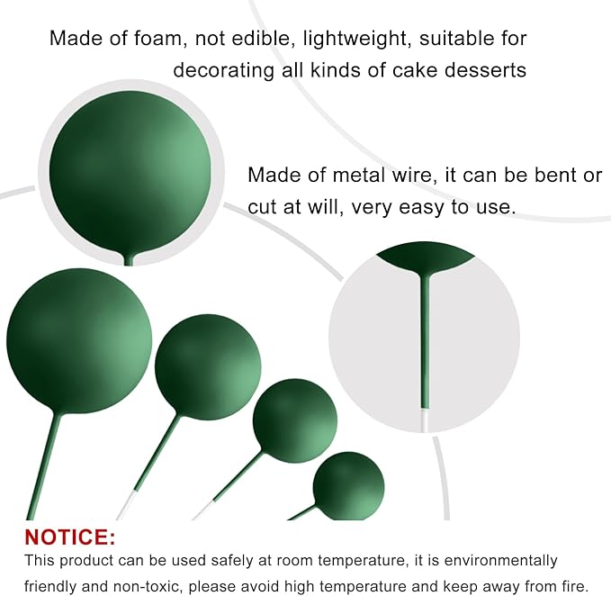 ASTARON 32 Pcs Ball Cake Topper Decorations Mini Balloons Birthday Cake Toppers Foam Balls Sticks Witch Themed Party Decorations Witch Party Cake Picks Decorations (Pink Green Black)