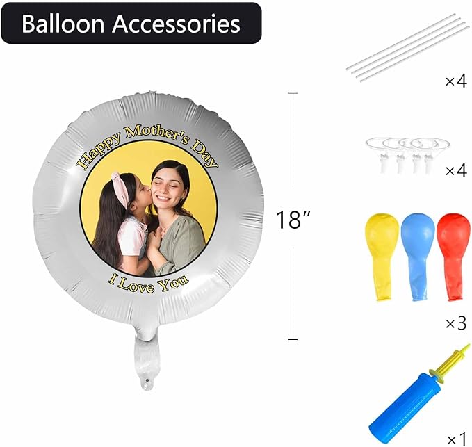 DIYKST Custom 18" Balloons with Logo Personalized Balloon with Photo Text Face on Balloon Design Your Own Balloons