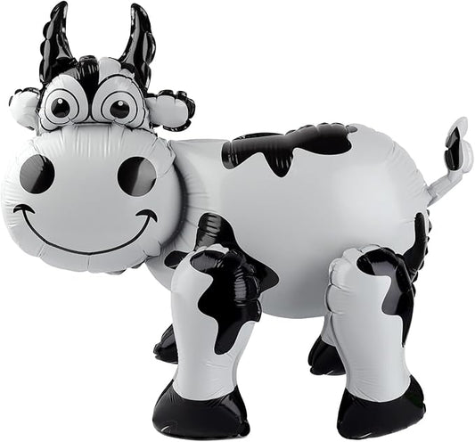 3D Cow Balloon for Western Cowboy Party Decorations,Cute Self Standing Cow Balloons for Western Cowgirl Theme Birthday Party Favor Supplies Decor