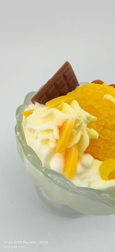 Generic Ice Cream Aromatherapy Candles, Glass Goblet, Decorative Dessert Shape, Fruit Fragrance, Christmas Birthday Festival Gift (Coconut Fruit)