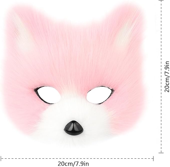 Animal Fox Wolf Mask Halloween Party Cosplay Costumes Props Plush Cat Half Face Masks Carnival Christmas Masquerade