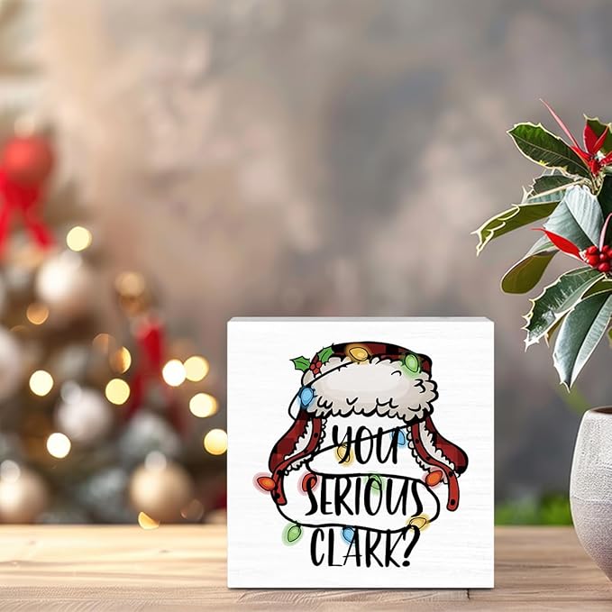 Christmas Vacation Decorations, Christmas Holiday Decor for Home Bathroom, Merry Xmas Holiday Movie Decor, Funny Xmas Vacation Decorations for Office 5 x 5 Inch