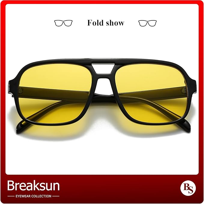 Retro Aviator Sunglasses for Women Men Trendy Classic 70s Square Green Aviator Sun Glasses Vintage Shades
