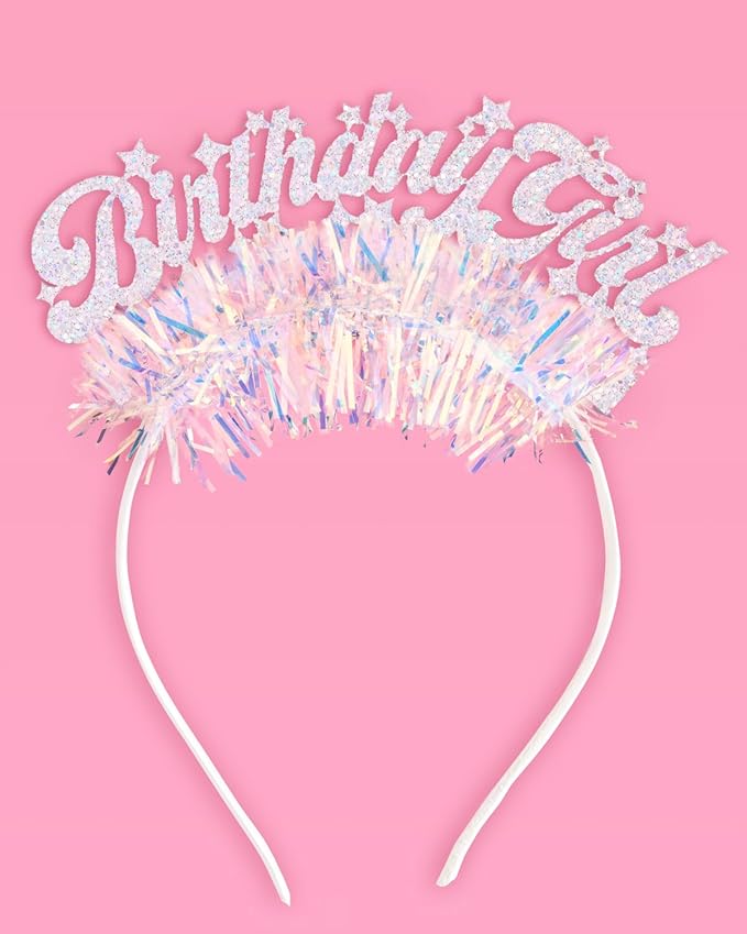 xo, Fetti Birthday Girl Headband - Fits Adult + Child | Bday Party Hair Accessory, 21st Favor, Birthday Party Decorations, 30th Supplies, Sweet 16, Cute Head Piece