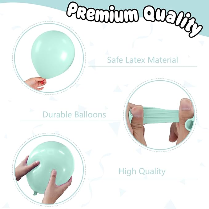 Mermaid Balloons,12 Inch Pastel Pink Purple Green Clear Metallic Balloons for Girls Mermaid Party Decorations Ocean Theme Birthday Baby Shower Party Decorations