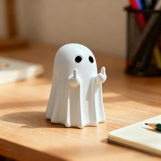 Halloween Ghost Figurine, Spooky Statue, Cute Resin Ghost, Halloween Shelf Decor, Home, Party and Coffee Table Decor
