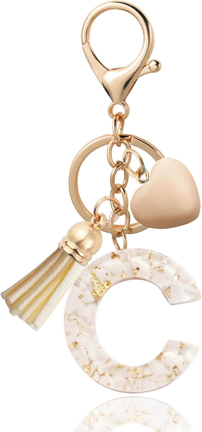 Initial Letter Keychain, Butterfly Keychain Cute Resin, Initial Keychain Backpack Charms, Key chain for Women, Girls