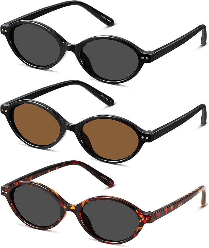 GRFISIA Retro Oval Sunglasses Womens Small Trendy Sun Glasses Sunnies UV400 Protection