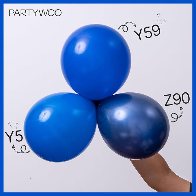 PartyWoo Royal Blue Balloons 85 pcs Different Sizes of 18 12 10 5 Inch Dark Blue Matte Balloon Arch Kit Garland for Graduation Independence Day Baby Shower Birthday Party Decorations Blue-Y59