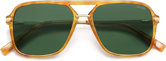 SOJOS Sunglasses for Women & Men, Square, Retro, Polarized Lens, Trendy Aviator, 90s Shades