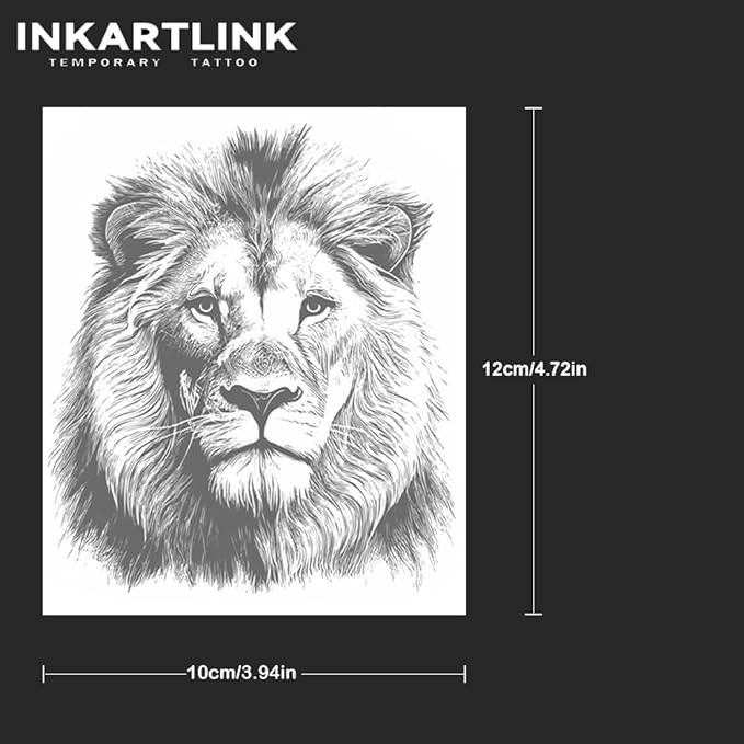 INKARTLINK Tattoo Tech, 2 Sheets Large Semi Permanent Tattoo, Temporary Tattoos, Last 1-2 Weeks, Waterproof, Realistic Look, No Adhesive, No Reflection (animal man) 336