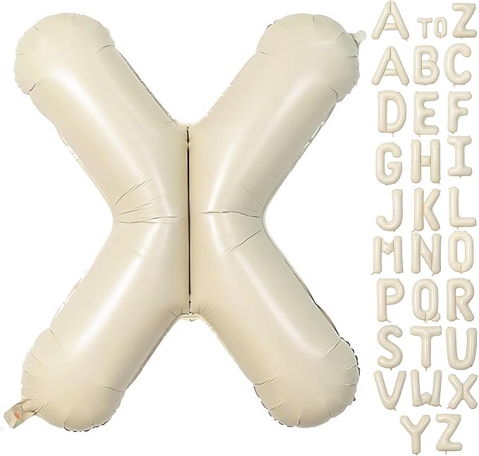 Cream Letter X Balloons,40 Inch Balloons Letter X Mylar Helium Large X Balloon for Birthday Party Anniversary Decorations