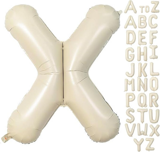 Cream Letter X Balloons,40 Inch Balloons Letter X Mylar Helium Large X Balloon for Birthday Party Anniversary Decorations