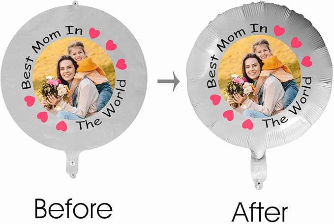 DIYKST Custom 18" Balloons with Logo Personalized Balloon with Photo Text Face on Balloon Design Your Own Balloons