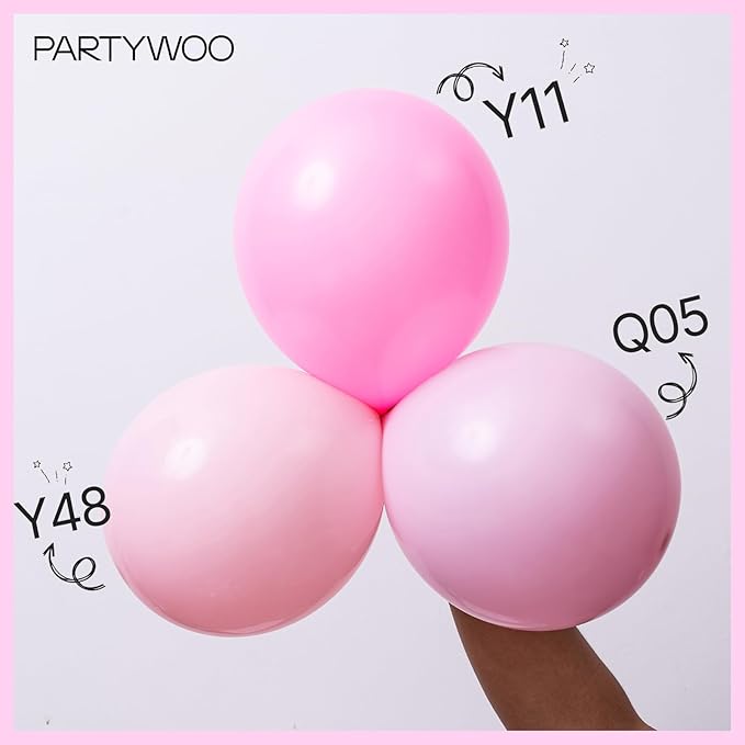 PartyWoo Baby Pink Balloons 100 pcs Different Sizes of 18 12 10 5 Inch Pastel Pale Light Pink Balloons Arch Kit Garland for Baby Shower Gender Reveal Birthday Princess Party Decorations Pink-Q05