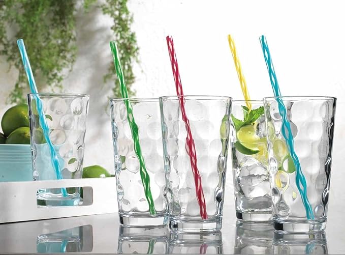 Home Essentials 12-pc Galaxy Glassware - Drinking Glasses, Mixed Drinkware Set. Highball 17 oz. Rock 13 oz. Juice 7 oz. Glass Tumblers