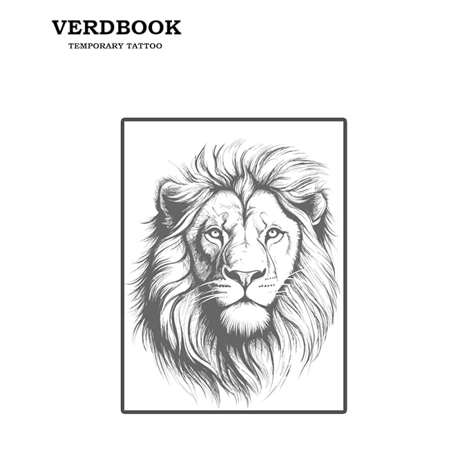 Waterproof Temporary Tattoos: 2-Sheet Tattoo Kit with Realistic Body Stickers, Semi-Permanent Tattoos for Adults Lasting 7-15 Days – Safe for Men & Women, Mane Silhouette