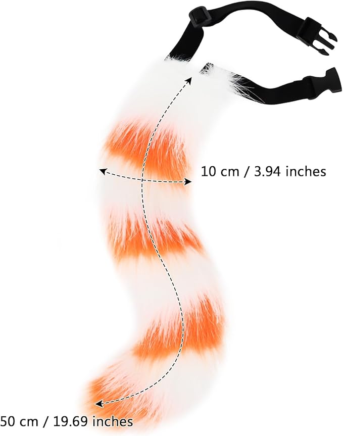 Animal Cat Wolf Fox Dog Faux Fur Tail for Halloween Party Cosplay Costume Accessories