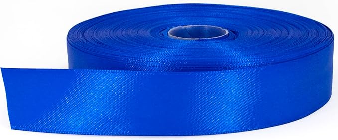 Royal Blue Satin Ribbon, 1 inch x 50 Yards, Double Face Solid Color, Thick and Durable Ribbon Roll, 100% Polyester for Gift Wrapping, Crafts, Hair and Decorations