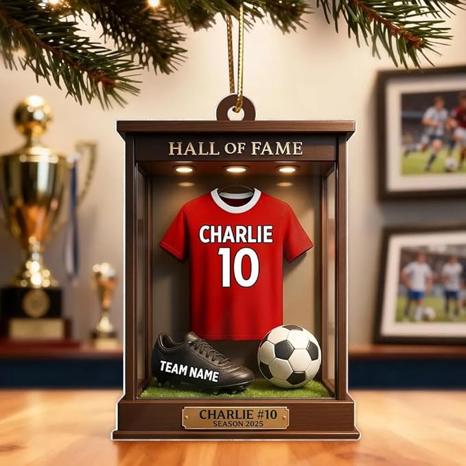 Personalized Soccer Christmas Acrylic Ornament, Soccer Ornament, Soccers Ornaments Christmas Tree Hanging Ornaments Tree Decorations, Soccers Player Uniform /4