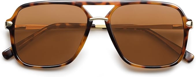 SOJOS Sunglasses for Women & Men, Square, Retro, Polarized Lens, Trendy Aviator, 90s Shades