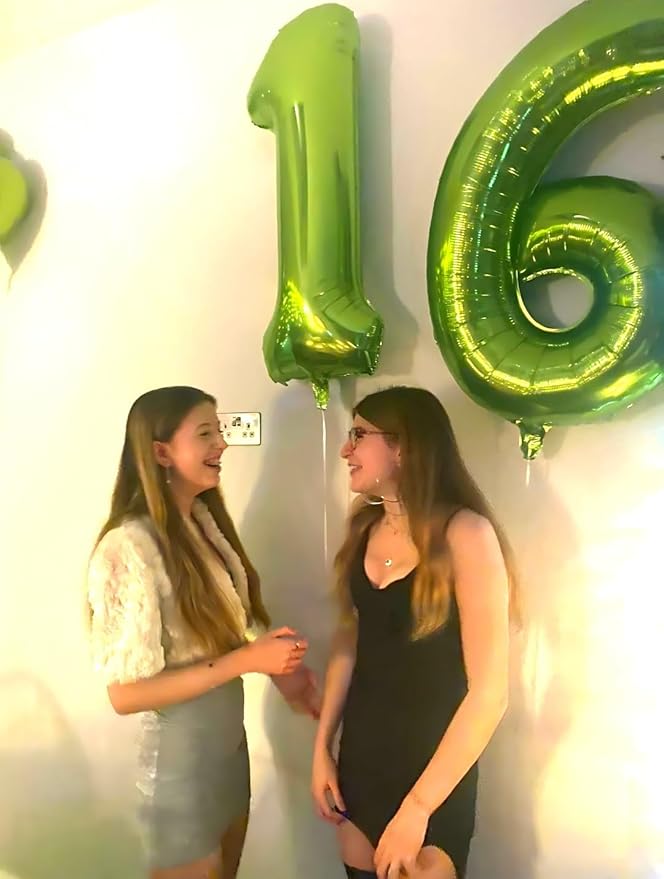 40 Inch Light Green Mylar Foil Number 6 Birthday Balloon, Digital Balloons for 6 16 Boy Girl Party Decorations Supplies, Light Green Big Helium Balloon Numbers for 26 36 46 60 Men Women Anniversary