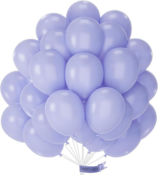 PartyWoo Dusty Purple Balloons 50pcs 12 Inch Lavender Lilac Boho Neutral Balloons for Graduation Baby Shower Bridal Shower Wedding Engagement Cat Tornado Theme Birthday Party Decorations Purple-F49