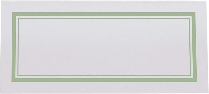 Double Line Border Place Cards, Sage (Choose Color), Set of 25, Pre-cut and Scored - Wedding, Party, Dinner, and Special Events - Made in the USA