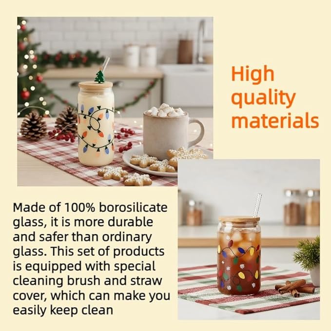 2026 Color Changing Christmas Cup,Color Changing Cups with Lids and Straws,18OZ Reusable Glass Lced Coffee Cups,Suitable for all Kinds of Cold Drinks,Surprises Christmas Gifts.