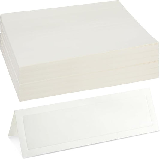 Blank Foldover Place Cards - Printable Cardstock for Inkjet & Laser - Wedding Seating Chart & Buffet Label - Table Name Card & Name Tag - 3.5 x 11 in, White, Pack of 60