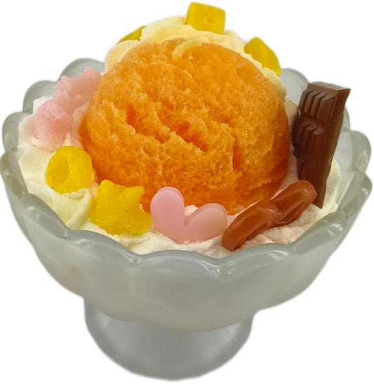 Generic Ice Cream Aromatherapy Candles, Glass Goblet, Decorative Dessert Shape, Fruit Fragrance, Christmas Birthday Festival Gift (Fragrant Peach)