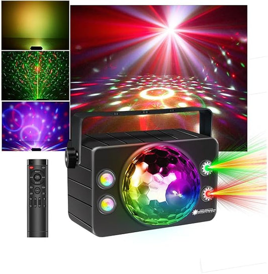 Disco Ball Light Party Lights Sound Activated with Remote Control for Parties Strobe Stage Lighting for Home Dance Karaoke Club Birthday Wedding Christmas Halloween Decor