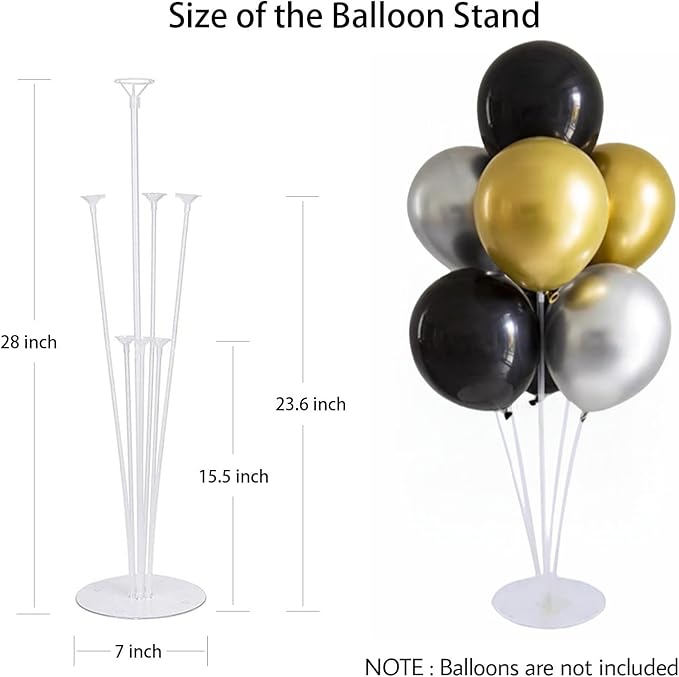 Balloon Stand Kit For Table - 20 Sets Balloon Sticks with Base For Birthday Graduation Party Decorations