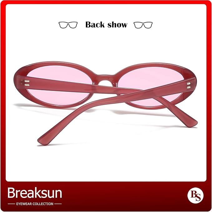 Retro Oval Sunglasses for Women Men Fashion Small Oval Sunglasses 90s Vintage Shades
