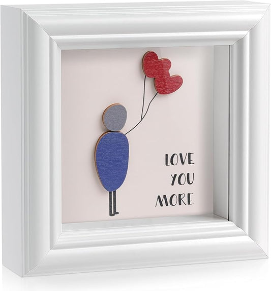 LukieJac Valentine's Day Gifts Shadow Box Frame - I Love You Gifts Decoration for Girlfriend, Her, Wife for Birthday, Anniversary, Christmas