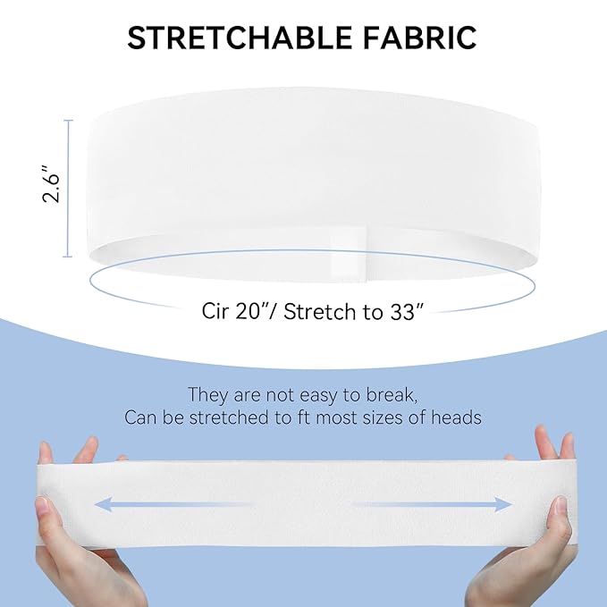 100 Count Disposable Headbands for Spa Headband for Washing Face Individually Wrapped Headbands for Women, Non-woven Fabric Facial Headband, Esthetician Supplies Makeup Artists & Salon Professionals