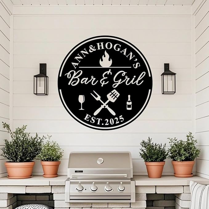 Personalized Metal Barbecue Wall Sign, Custom Barbecues Sign for Outdoor, Large BBQ, Barbecue Metal, Custom BBQ & Grill Signs, Father's Day Gift, Gift for Dad, Grandpa /1