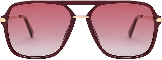 SOJOS Sunglasses for Women & Men, Square, Retro, Polarized Lens, Trendy Aviator, 90s Shades