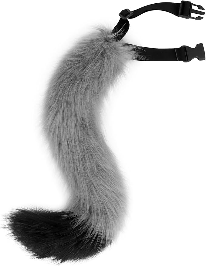 Faux Fur Fox Wolf Tail Animal Dog Furry Tails for Halloween Party Cosplay Accessory