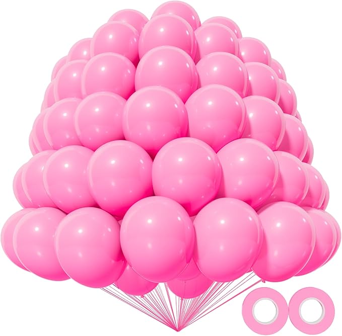 KAWKALSH 200pcs Pink Balloons 5 Inch, Small Mini Latex Balloons for Party Birthday Baby Shower Anniversary Festival Arch Garland Decoration