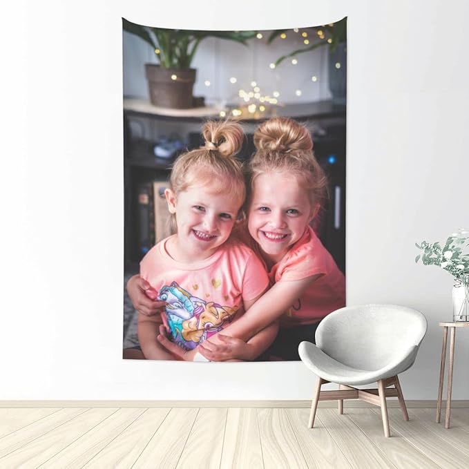 JINJUREN Custom Tapestry Upload Images Banners and Signs Customize For Bedroom 60 * 80 inch Vertical