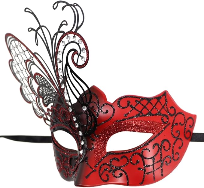 Coolwife Couples Masquerade Masks Metal Venetian Mardi Gras Party Evening Prom Costume Mask