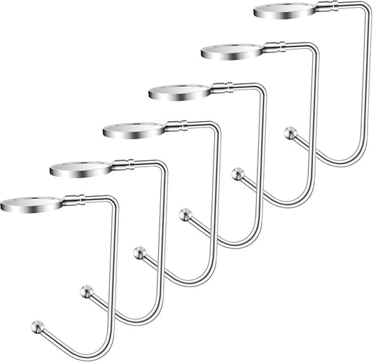 Christmas Stocking Holders Christmas Stockings Hooks Hanger Clip Non-Slip Safety Fireplace Hooks Mantel Hooks for Christmas Party Decoration (Silver, 6)